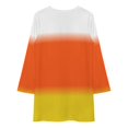 thumbnail image 3 of CANDY CORN Colors Ombre Loose Dress Evening Dress Summer Dresses for Women Luxury Dress Long Sleeved Dress, 3 of 4