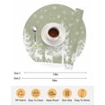 thumbnail image 6 of 15 Inch Round Placemats Set of 6, Christmas Sage Green Non Slip Heat Insulation PP Table Mats, White Xmas Tree Elk Winter Snowflake Washable Place Mats for Kitchen Dining Party Table Decor, 6 of 7