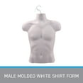 thumbnail image 3 of SSWBasics Male Molded White Shirt Form - Fits Men's Sizes S-L - Hanging Mannequin - Male, 3 of 5