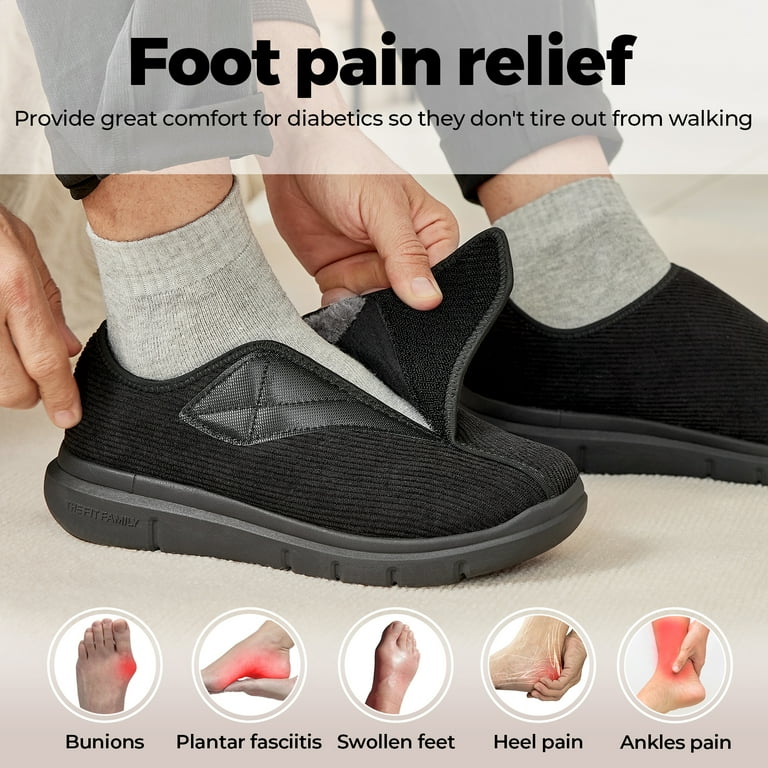 HIPKZ Men's Women's Diabetic Sandals Extra Wide Diabetic Slippers For Swollen Feet Walking Shoes Adjustable For Indoors Outdoors
