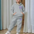 thumbnail image 5 of ChaoLingNeng Girls Outfits Size 10 Cartoon Print Crewneck Long Sleeve Warm Hoodie Pullover Tops and Pants Comfortable Fall Clothes for Kids, 5 of 7