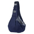 thumbnail image 2 of Sac de Transport pour Animaux de Compagnie Réglable Chat Chien Fournitures de Randonnée Épaule Unique Bleu Foncé, 2 of 8
