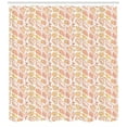 thumbnail image 3 of Shells Shower Curtain, Sea Creatures and Different Forms of Mollusca with Coffee Bean Shell, Fabric Bathroom Set with Hooks, 69W X 84L Inches Extra Long, Salmon Coral and Mustard, by Ambesonne, 3 of 3