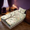 thumbnail image 5 of Homewish Tree of Life Flower Twin Sheets, Botanical Animal Theme Bedding, 3 Pieces, 1 Flat Sheet, 1 Fitted Sheet and 1 Pillowcase, 5 of 6