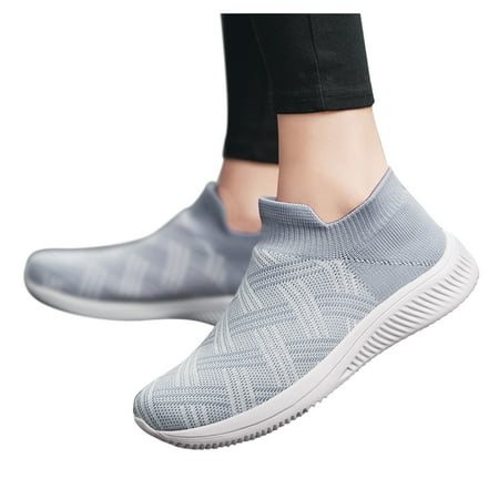 

Vedolay Sneakers for Women 2023 Womens Casual Soft Slip-on Flat Cutout Breathable Comfort Sneakers Dark Gray 9