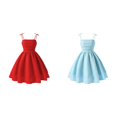 thumbnail image 1 of (2-Pack) Rinsvye Plain Color Girls Bow Sweet Dress Summer Cute Kids Clothing, 1 of 4