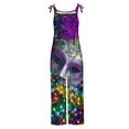 thumbnail image 5 of Moxiu Mardi Gras Overalls for Women Sparkly Sequin Glitter Sleeveless Wide Leg Pants Jumpsuits Carnival Party Bib Overalls 2025 Purple,M, 5 of 5