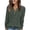 Green, variant on Women's Long Sleeve V-Neck Pit Stripe Brushed Solid Color Button Placket Solid Top