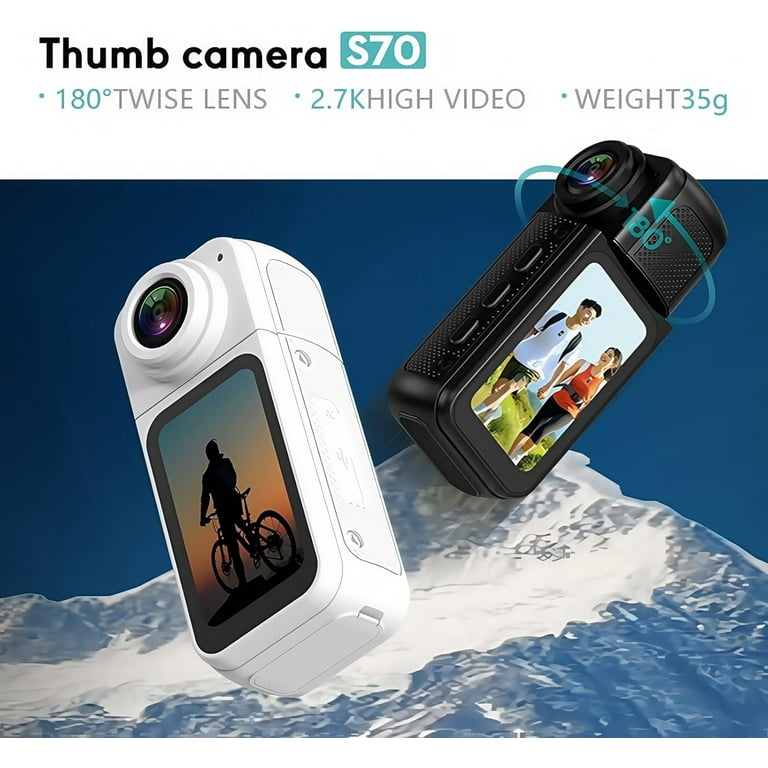 Caméra Action Pocket 1080P 170° Grand Angle - Caméra Corps Portable Étanche Pour Vélo, Moto, Animaux Et Vlog