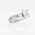 thumbnail image 2 of Zoya Jewel 2 Ct Emerald Cut Moissanite Three Stone Ring – Moissanite – Women’s Split Shank Style – 14K White Gold Plated – Bridal or Everyday Gift Ring, 2 of 2