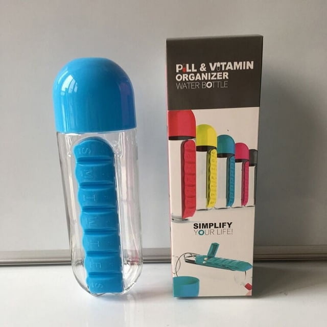 Botella de agua portátil para exteriores creativa 2 en 1 multifuncional