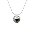 thumbnail image 2 of Delight Jewelry Silvertone Black Concho Heart Silver-tone You Mean the World to Me Ring Necklace, 18", 2 of 4