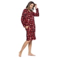 thumbnail image 2 of Casual Nights Women's Printed Fleece Snap-Front Lounger House Dress, 2 of 4