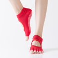 thumbnail image 4 of Calcetines de yoga con cinco dedos para mujer, antideslizantes, para Pilates, deportes, yoga, calcetines de fitness con punta dividida, 4 of 6