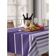 thumbnail image 6 of Purple Ombre Stripe Table Cloth, Farmhouse Striped Gradient Waterproof Tablecloth for Rectangle Tables, Reusable Washable Fabric Table Cover for Restaurant Kitchen Dining Tables 60"x84", 6 of 6