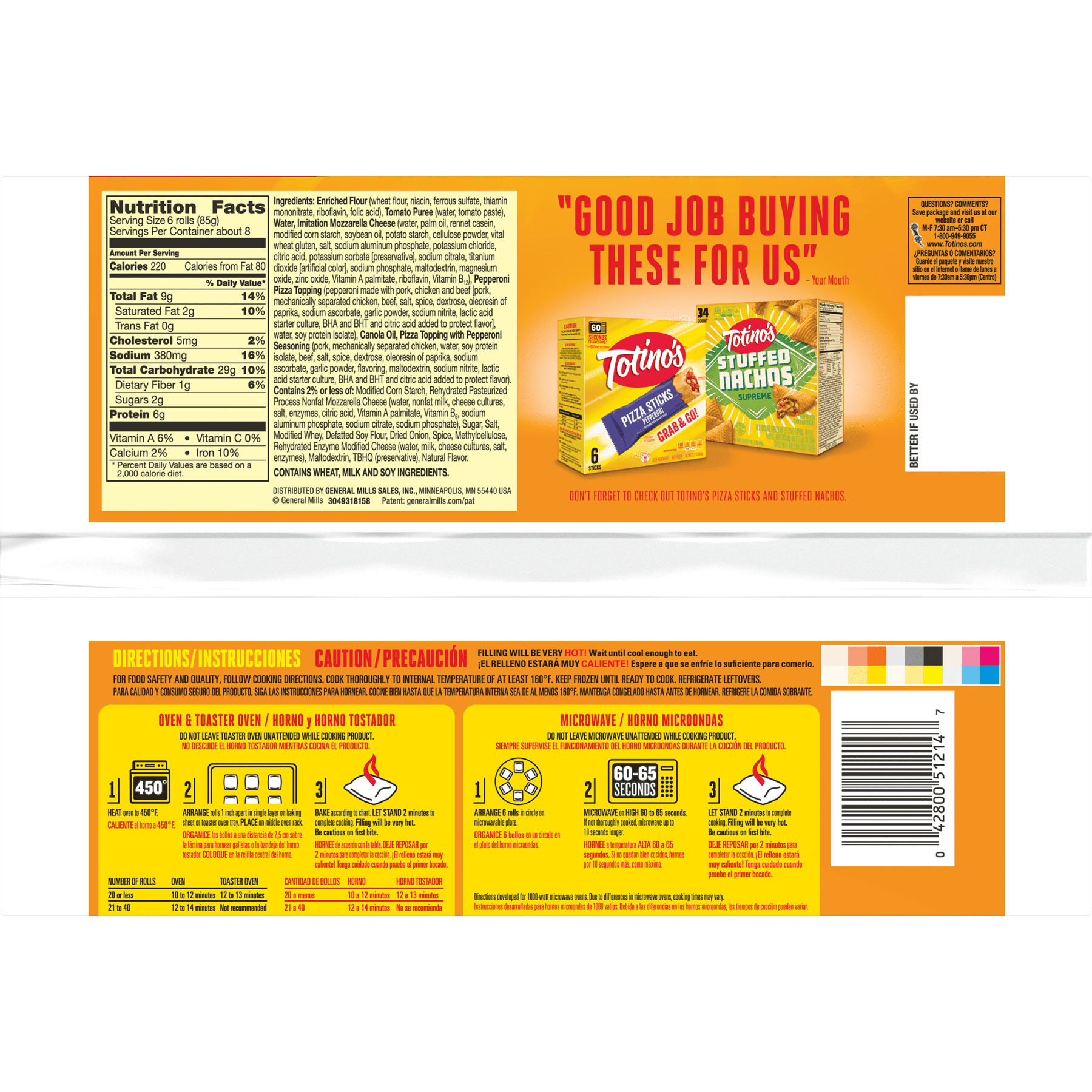 Totino's Pizza Rolls Brand Pepperoni Pizza Snacks 48 Ct