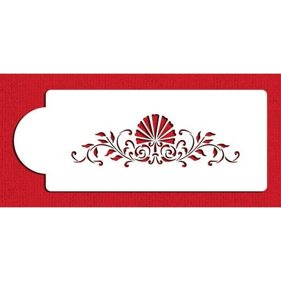 Designer Stencils C154t Shell Side Cake Stencil, Beige/semi-transparent