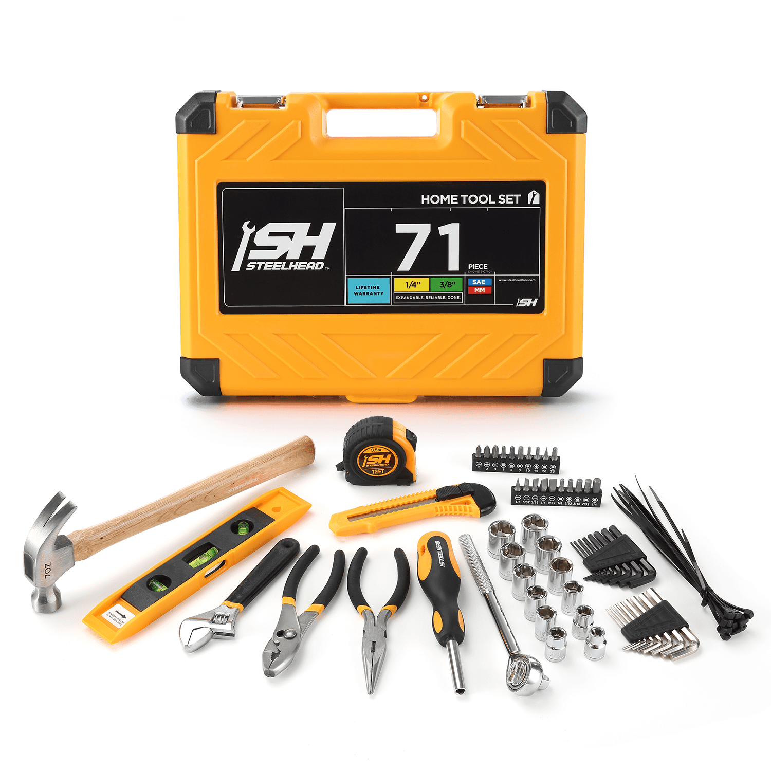 DEKOPRO 218-Piece General Household Hand Tool Set – Pliers, Screwdrivers, Sockets