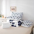 thumbnail image 6 of jejeloiu Cartoon Flower Blossom 7pcs Bedding Comforter Set,Blue White Queen Bedding Sets For Girls Women Reversible, 6 of 8