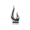 thumbnail image 1 of Urban Trends Collection 12646 2 Piece Ceramic Small Polished Chrome Silver Swirl Abstract Sculpture on Rectangular Base, 6.75 x 3.25 x 14.00 in., 1 of 1
