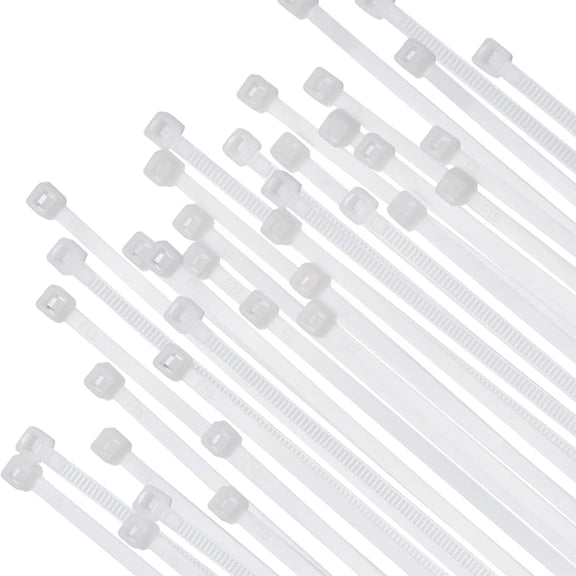10 Inch White Cable Zip Ties 100 Pack, Heavy Duty Self-Locking Nylon Wire Ties with 40 lb Tensile Strength for Cable Management, Indoor Outdoor Use