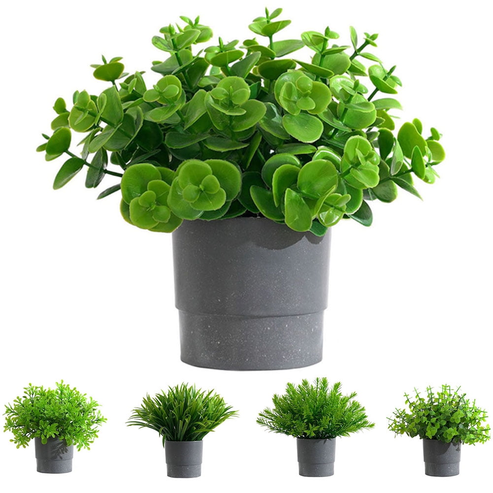 Vnanda Mini Potted Plants Artificial Greenery in Pots Faux Potted Herbs