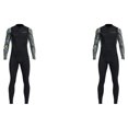 thumbnail image 1 of Wosthever Men Wetsuit Front Zip Diving Rash Surfing Swimming Guards negro L 2piezas, 1 of 1