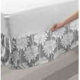 thumbnail image 2 of Dahlia Bed Skirt, Soft Toned Bloom Petals Motifs Floral Stems Essence Retro Flourish Design, Elastic Bedskirt Dust Ruffle Wrap Around for Bedding Decor, 4 Sizes, Pale Grey and White, by Ambesonne, 2 of 2