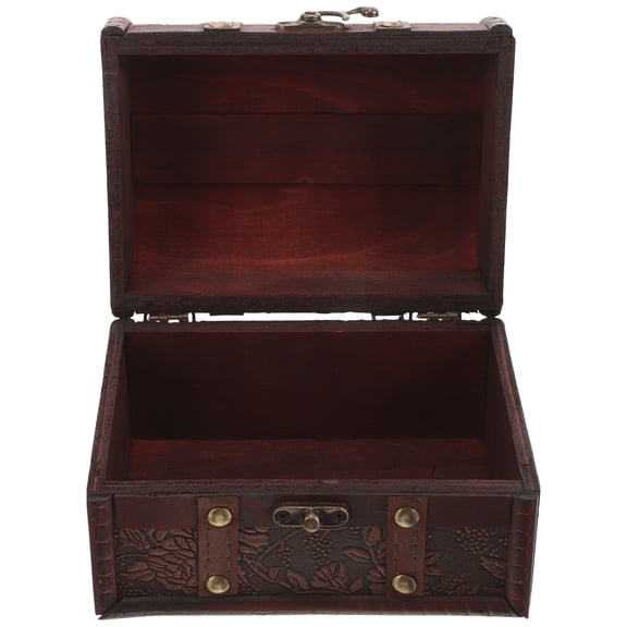 Zehuanyu Coin Box Wood Treasure Box Vintage Trinket Box Jewelry Storage Case Organizer Accessory