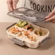 thumbnail image 5 of Caja de almuerzo compartimentada sellada de 1100ml, caja de almuerzo para el trabajo, portátil, de fácil apariencia, caja de almuerzo para estudiantes con cubiertos - Color Café, 5 of 6