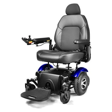 Merits P327 Vision Super Heavy Duty Power Wheelchair - Blue with Captain Seat 22"x20-22"x22"