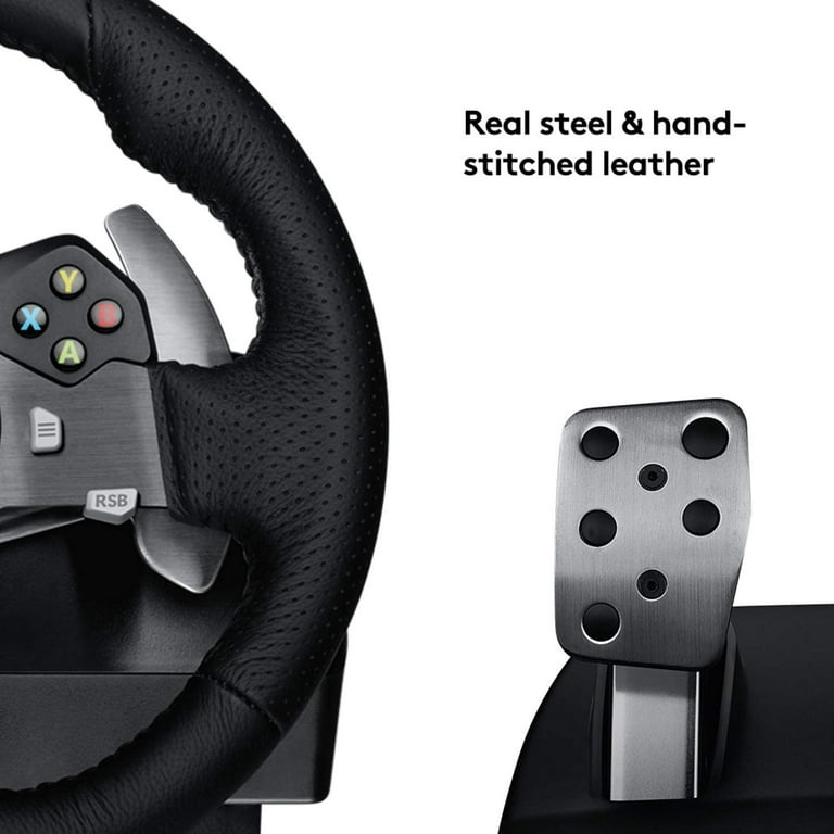 pariteit pasta leerboek Logitech G920 Driving Force Racing Wheel and Floor Pedals, Real Force  Feedback, Stainless Steel Paddle Shifters, Leather Steering Wheel Cover for  Xbox Series X|S, Xbox One, PC, Mac - Black - Walmart.com
