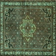 thumbnail image 1 of Ahgly Company Indoor Square Persian Turquoise Blue Traditional Area Rugs, 6' Square, 1 of 4