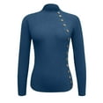 thumbnail image 4 of Fgnfyis Women's Autumn Winter Warm Half Turtleneck Button down Pullover Sweater Top Casual Comfortable Soft Knitwear Blue M, 4 of 5