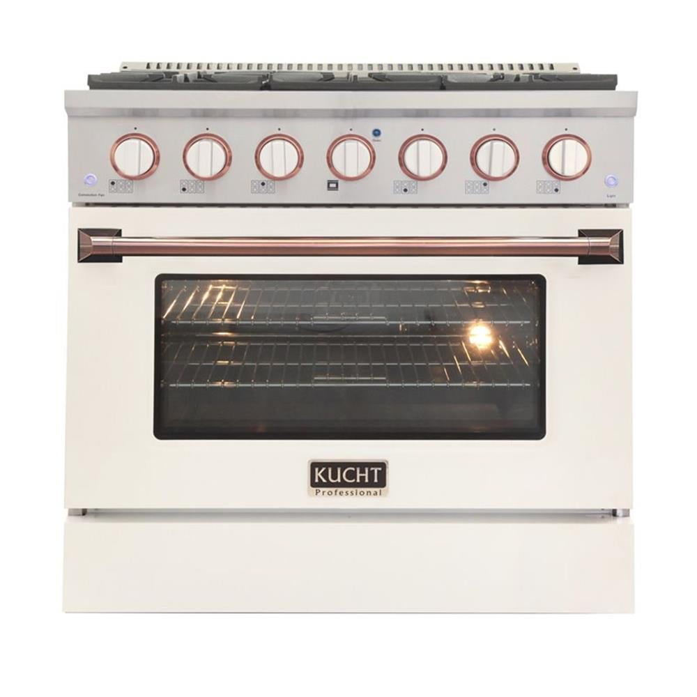 Kucht Professional 36" Stainless Steel Propane Gas Range in Silver/White