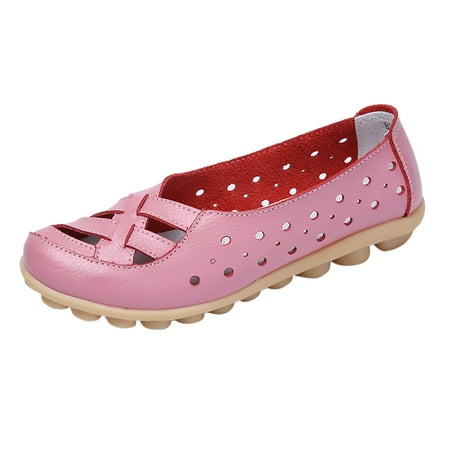 

ZAROYEAX Women s Shoes Fashion Leather Shoes Hollow Out Loafers Casual Shoes