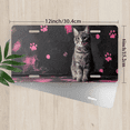 thumbnail image 2 of 1 Pcs 2D Flat License Plate Covers & Frames, Gray Cat with Pink For Decorative Front, Waterproof For Decoration Aluminum License Plate Covers & Frames Cover For Men Women, 12" X 6", 2 of 6