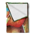 thumbnail image 2 of Mushroom Soft Flannel Fleece Throw Blanket, Shroom House Land Mountain Daisies Surrounding Woods Mountain, Cozy Plush for Indoor and Outdoor Use, 70" x 90", Scarlet Pale Brown Green, by Ambesonne, 2 of 5