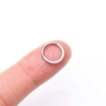 thumbnail image 3 of Implant Grade Titanium Brilliant Fire Opal Lined Front Facing Seamless Clicker Hoop Ring-White Opal, 3 of 5