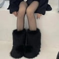 thumbnail image 2 of Botas de invierno para mujer, botas de piel sintética de zorro esponjosas para invierno, botas de nieve cálidas de felpa para mujer, calzado de lujo, botas de piel peludas para niñas, moda, 2 of 5