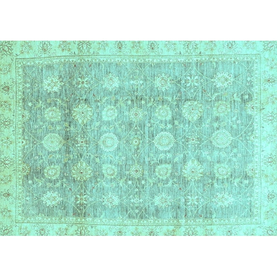 Ahgly Company Indoor Rectangle Oriental Light Blue Traditional Area Rugs, 8' x 12'