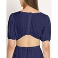thumbnail image 5 of Moomaya Solid A-Line Viscose Dress, Short Sleeve, Styled Back Casual Flared Dress, 5 of 9