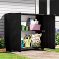 thumbnail image 2 of Indoor/Outdoor Diamond Cabinet with 1 Shelf, IP67 Waterproof 34"x15"x34" Resin Shed, 10 CU.FT HDPE Shed for Garden, Patio, Vertical Outdoor Storage Box for Pool Supplies, Garden Tools, Trash Cans, 2 of 10