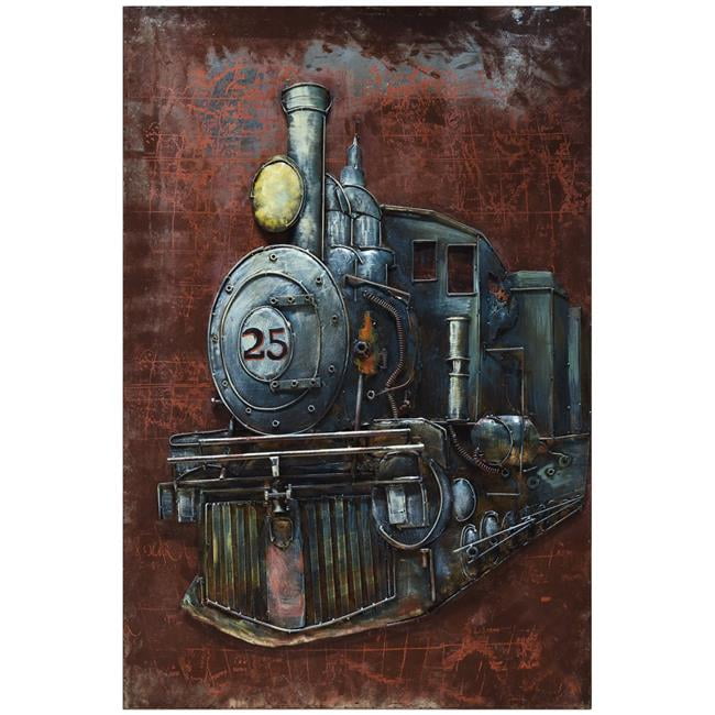 3 Dimensional Steam Engine Train Metal Wall Decor