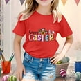 thumbnail image 2 of Tee-Shirts pour Enfants, Chemise pour Tout-Petits, Filles, Pâques, Graphique Mignon, Col Rond, Manches Courtes, T-Shirt d'Été Décontracté, 2 of 4