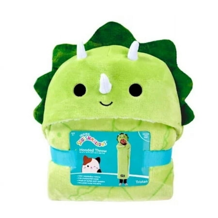 Original Squishmallows Hooded Throw Blanket Tristan Dinosaur