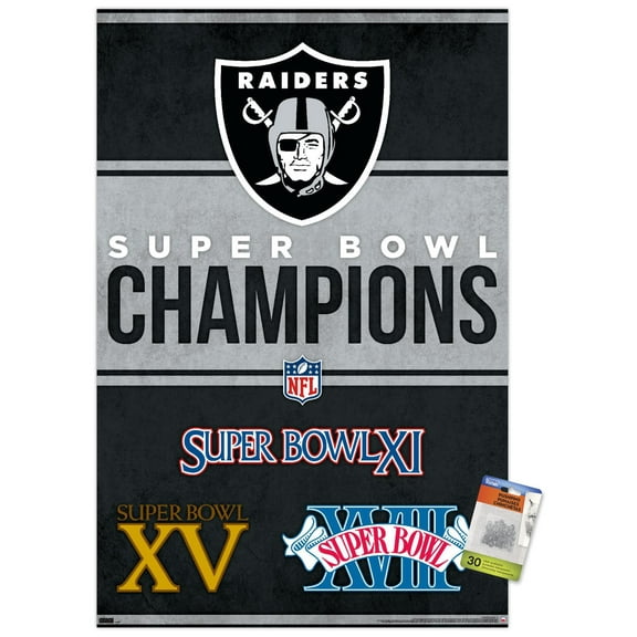 NFL Las Vegas Raiders - Champions 23 Wall Poster with Pushpins, 22.375" x 34"