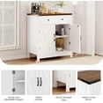thumbnail image 4 of 30" Coffee Bar Station, Kitchen Sideboard Buffet Cabinet with a Drawer and Adjustable Shelf, Modern Farmhouse Storage Cabinet for Kitchen, Living Room, Entryway, White, 4 of 7