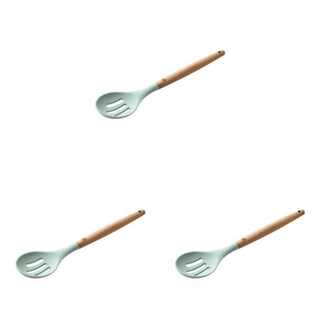 

3Pcs Silicone Cooking Set Wooden Handle Home Kitchen Nonstick Pan Tool