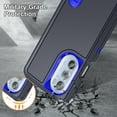 thumbnail image 4 of SaniMore for Motorola Edge 30 Pro 6.7" 2022 Hybird Case, Rugged PC Back Shockproof TPU Shell Metal Hidden Kickstand Drop Resistant Anti-slip Heavy Duty Protective Cover, Darkblue+Royalblue, 4 of 8